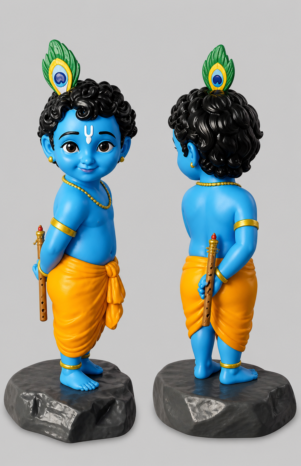 Cute Little Krishna Hiding Flute 3D Model (5 Inch)